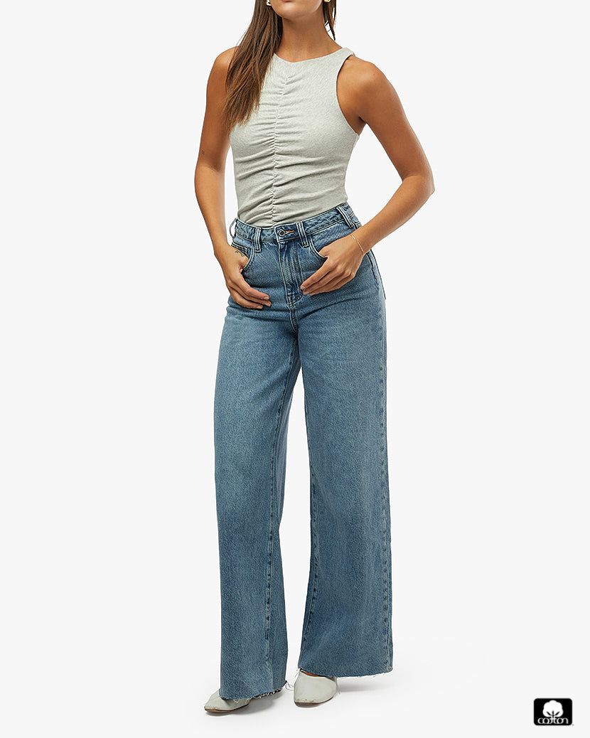 Ruched Muscle Tank Bodysuit sold by WeWoreWhat product image thumbnail 4