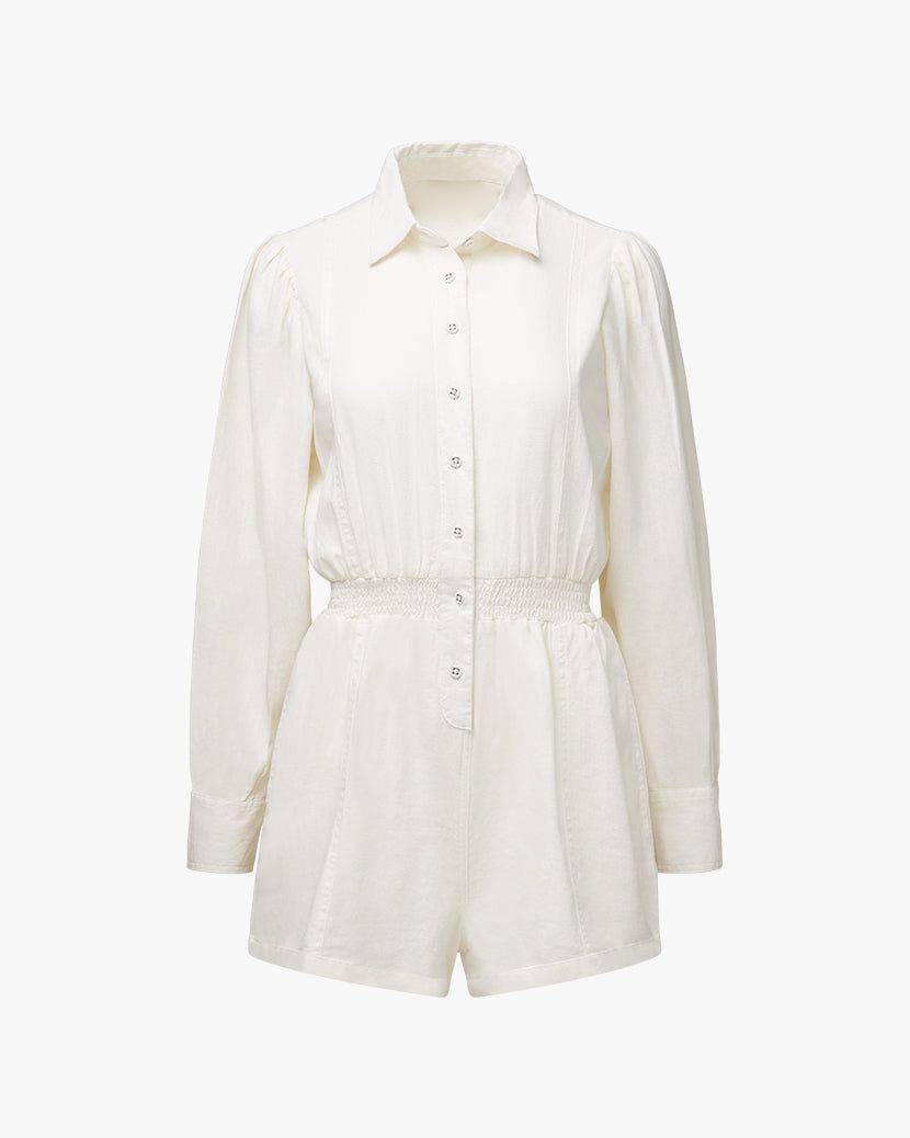 Linen Button Up Romper sold by WeWoreWhat product image thumbnail 2
