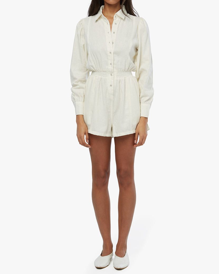 Linen Button Up Romper sold by WeWoreWhat product image thumbnail 6