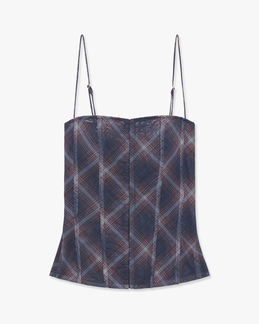 Mesh Diagonal Plaid Peplum Corset sold by WeWoreWhat product image thumbnail 2