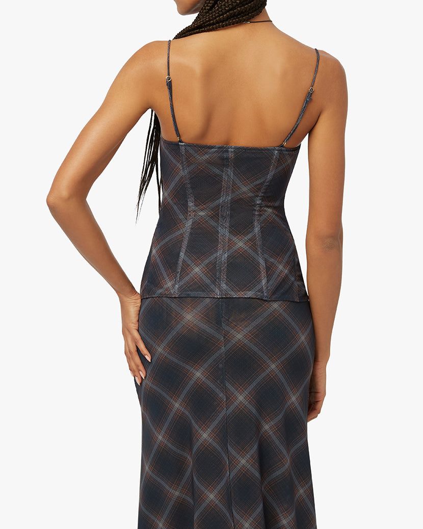 Mesh Diagonal Plaid Peplum Corset sold by WeWoreWhat product image thumbnail 5