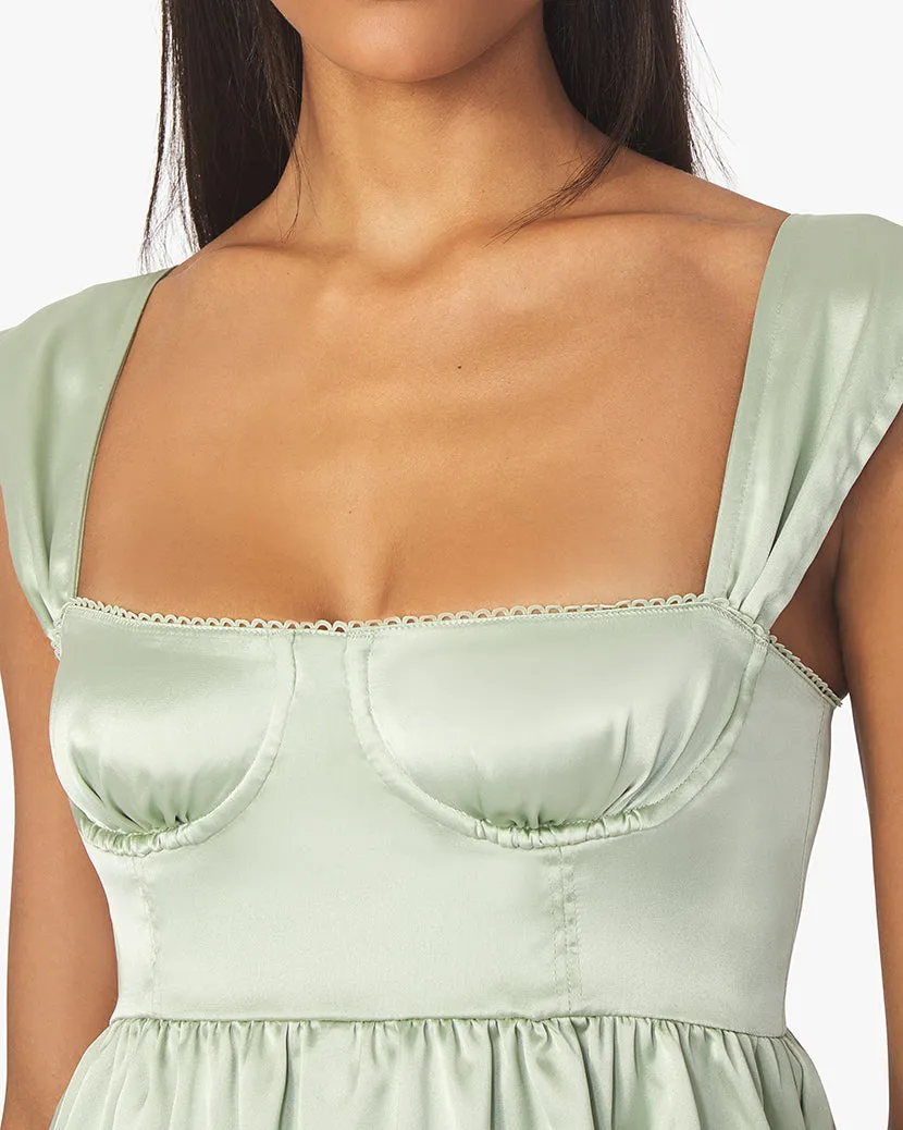 Corset High Low Satin Charmeuse Maxi Dress sold by WeWoreWhat product image thumbnail 5