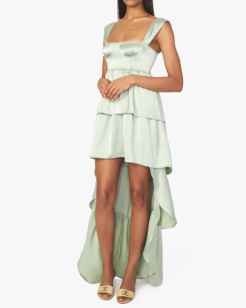 Corset High Low Satin Charmeuse Maxi Dress sold by WeWoreWhat product image thumbnail 4