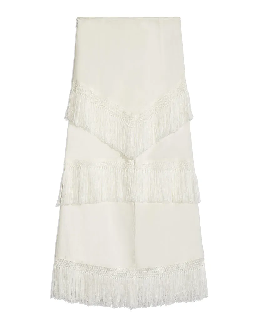 Linen Fringe Skirt sold by WeWoreWhat product image thumbnail 2
