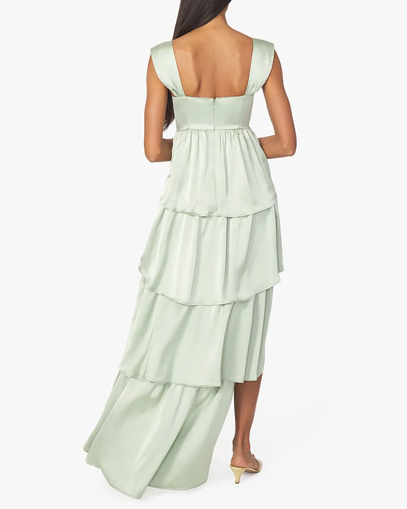 Corset High Low Satin Charmeuse Maxi Dress sold by WeWoreWhat product image thumbnail 3