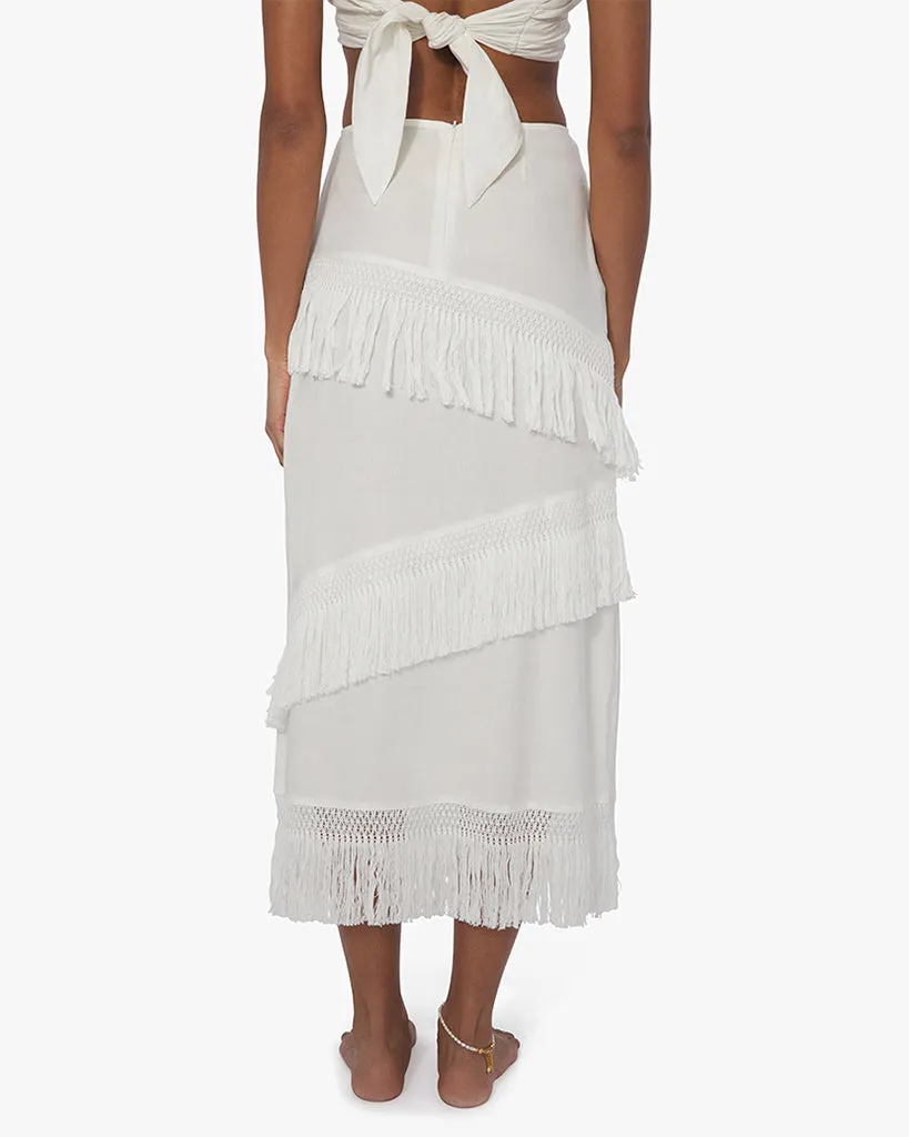 Linen Fringe Skirt sold by WeWoreWhat product image thumbnail 5
