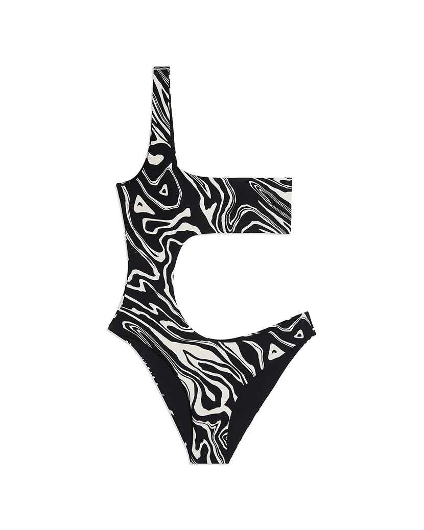One Shoulder Cut-Out Marble One Piece sold by WeWoreWhat product image thumbnail 3