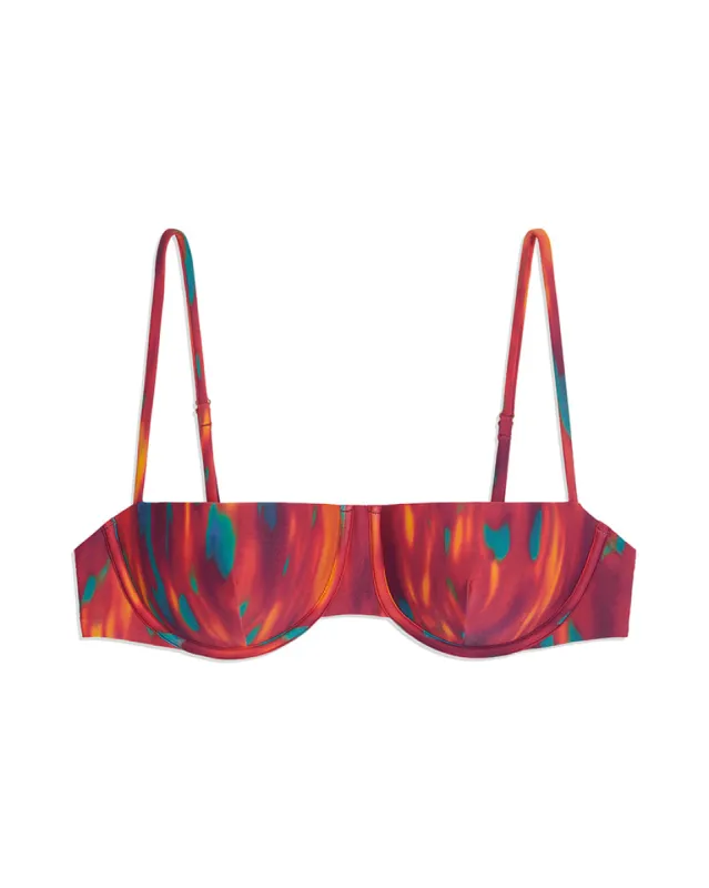 Balconette Fire Tie Dye Bikini Top sold by WeWoreWhat