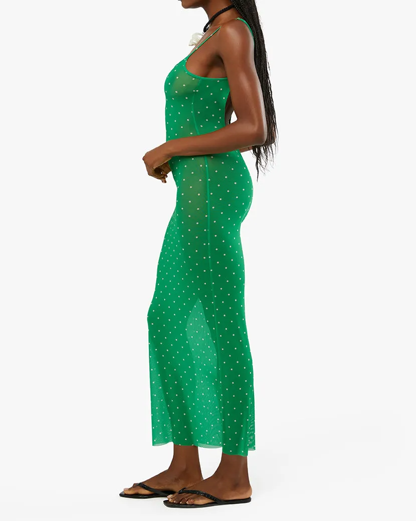 Mesh Scoop Micro Polka Dot Maxi Slip Dress sold by WeWoreWhat product image thumbnail 4