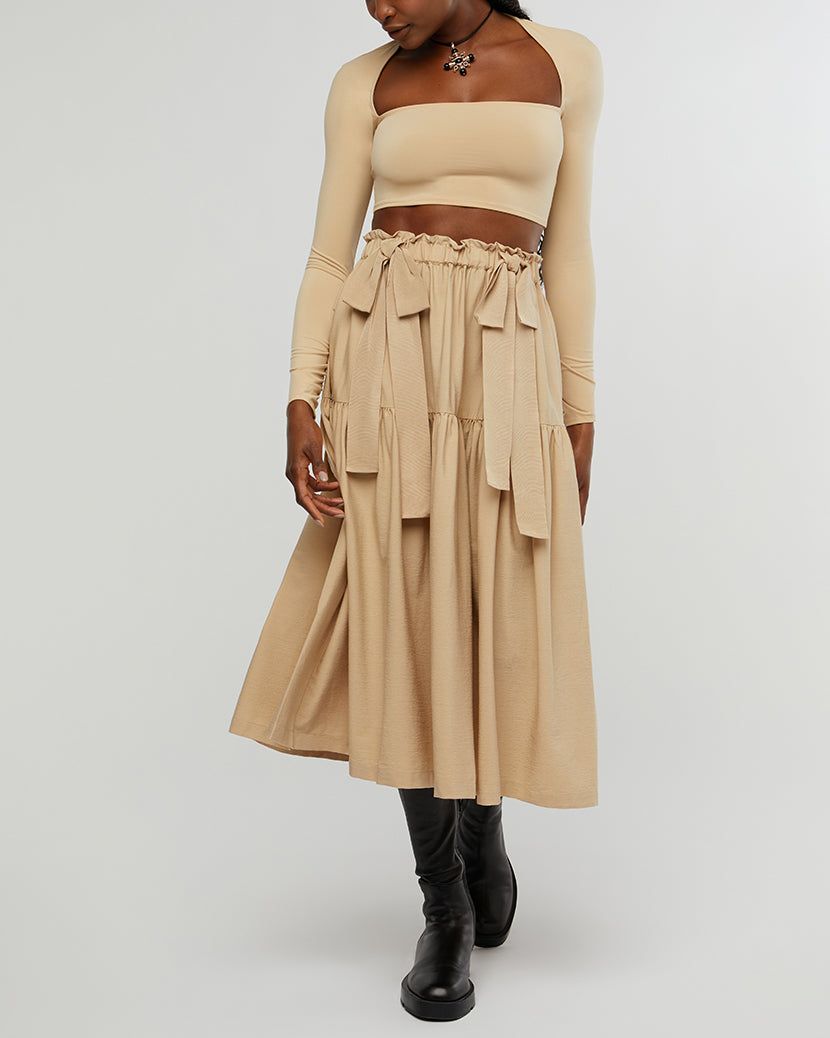 Pull On Poplin Midi Skirt sold by WeWoreWhat product image thumbnail 4