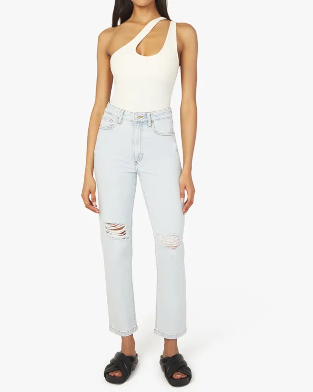 High Rise Indigo Denim Straight Leg Crop Jean sold by WeWoreWhat