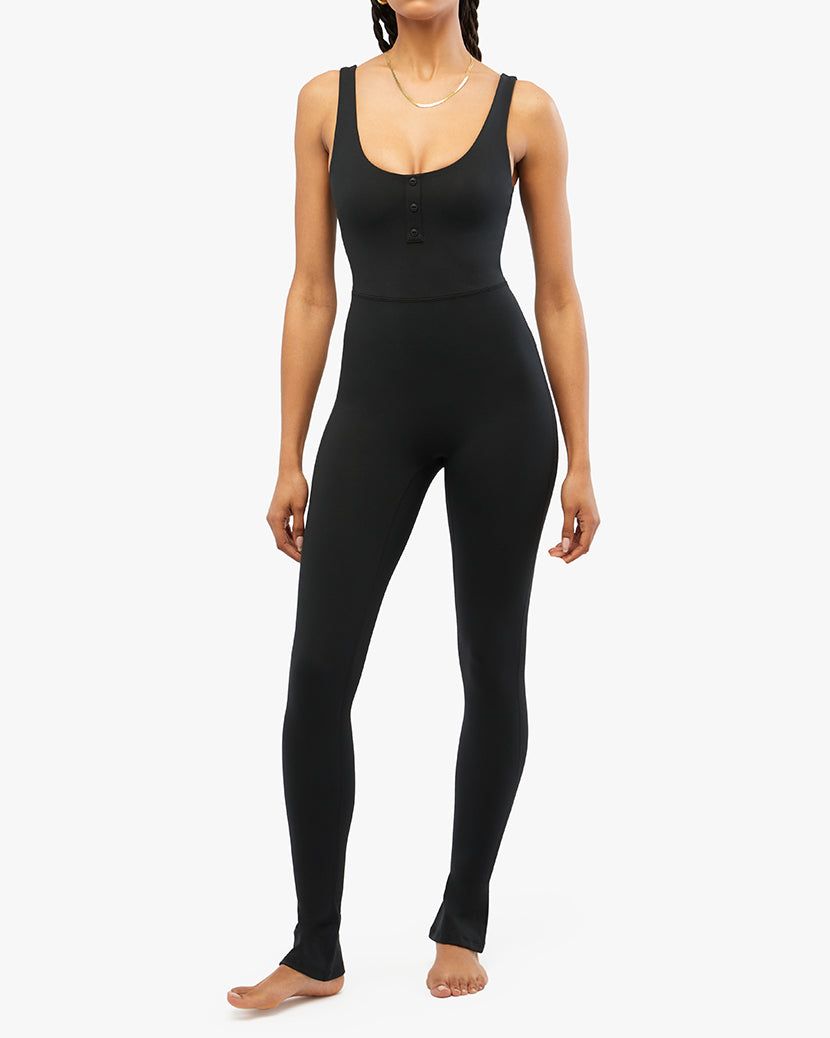 Henley Flare Jumpsuit sold by WeWoreWhat