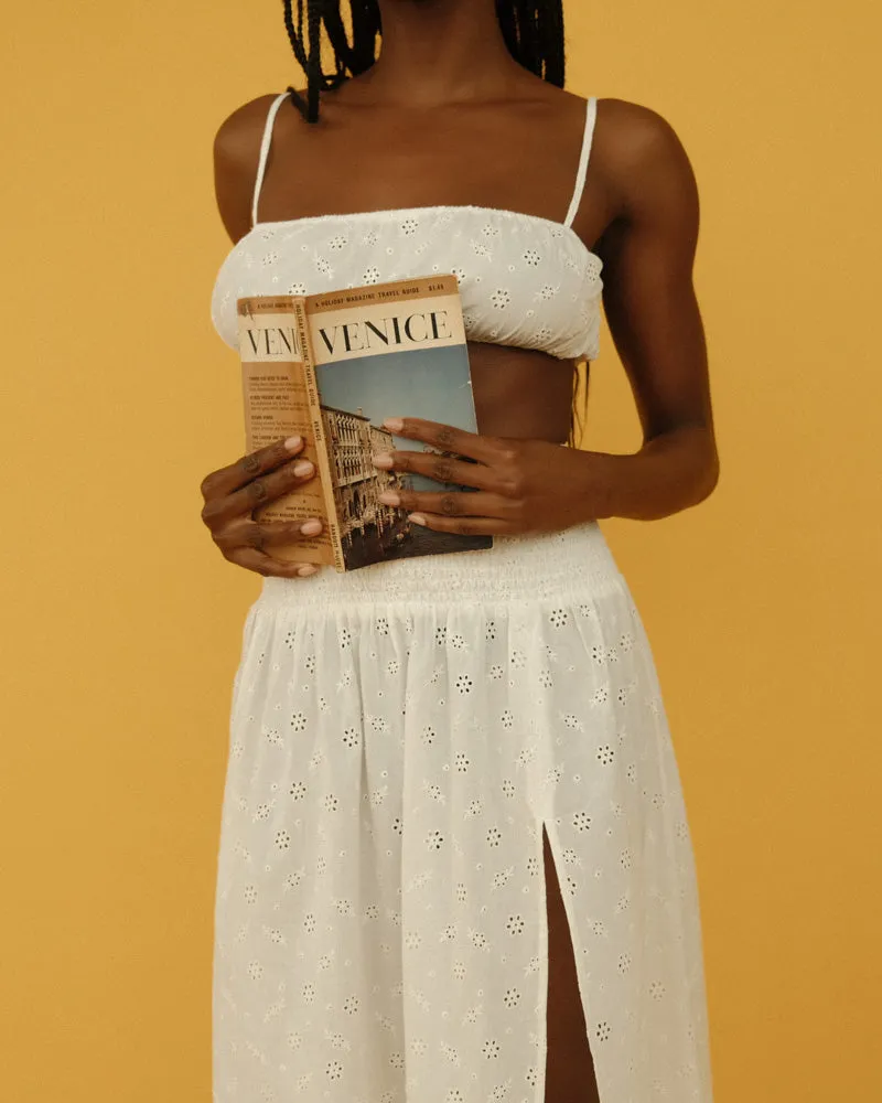 Smocked Slit Eyelet Maxi Skirt sold by WeWoreWhat product image thumbnail 3