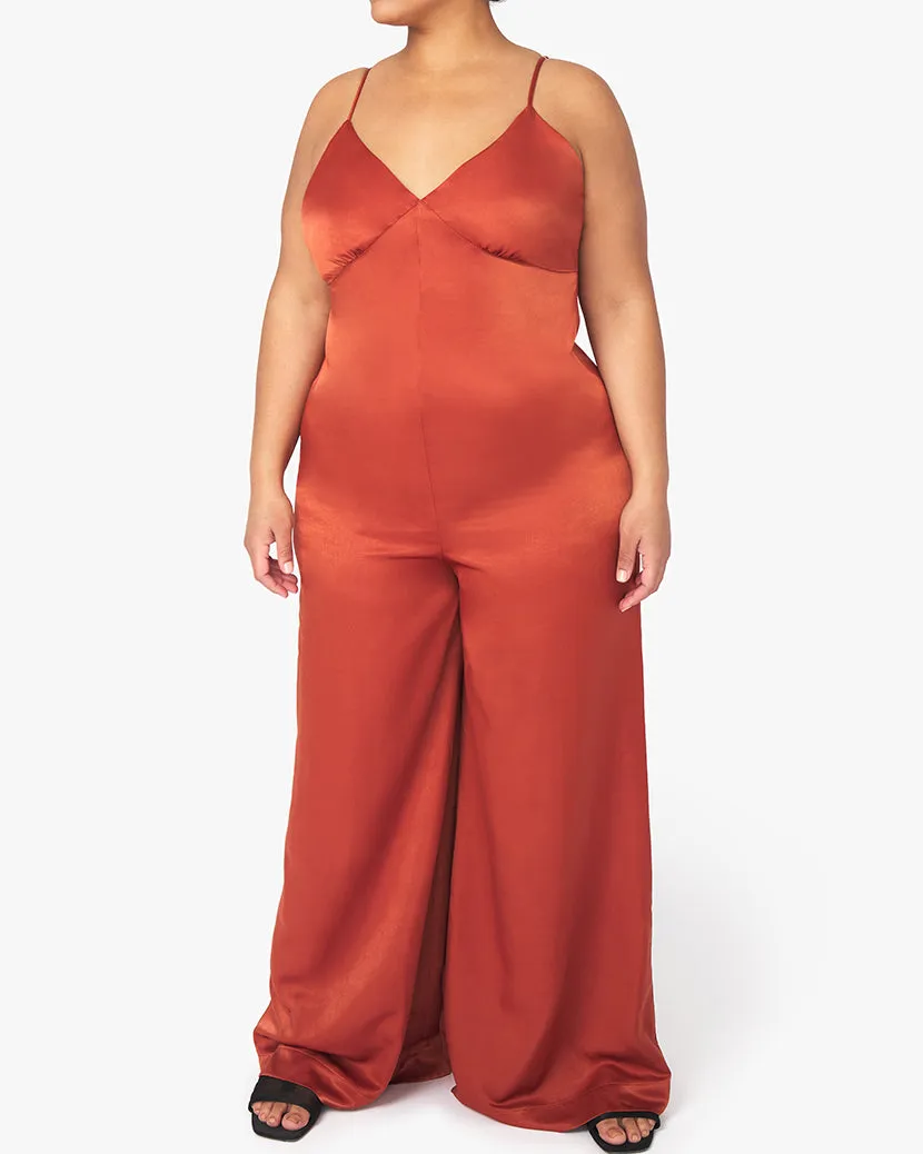 Slip Sateen Wide Leg Jumpsuit sold by WeWoreWhat