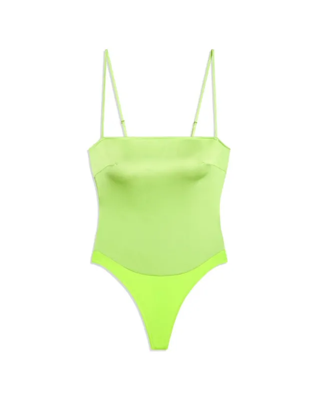Strappy Satin Chiffon Bodysuit sold by WeWoreWhat