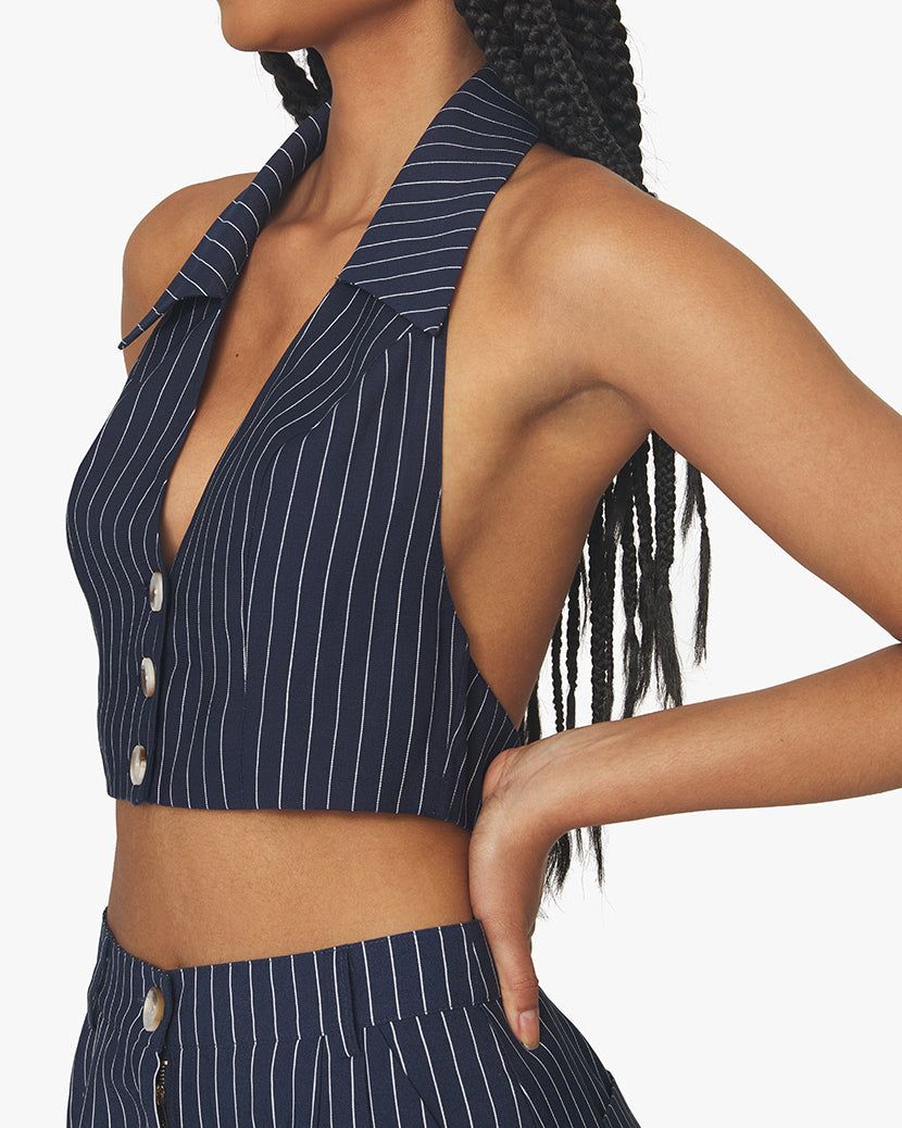 Bella Pinstripe Vest sold by WeWoreWhat product image thumbnail 4