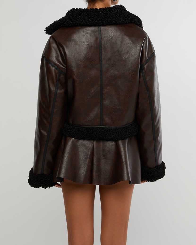 Cropped Faux Sherpa Moto Jacket sold by WeWoreWhat product image thumbnail 5