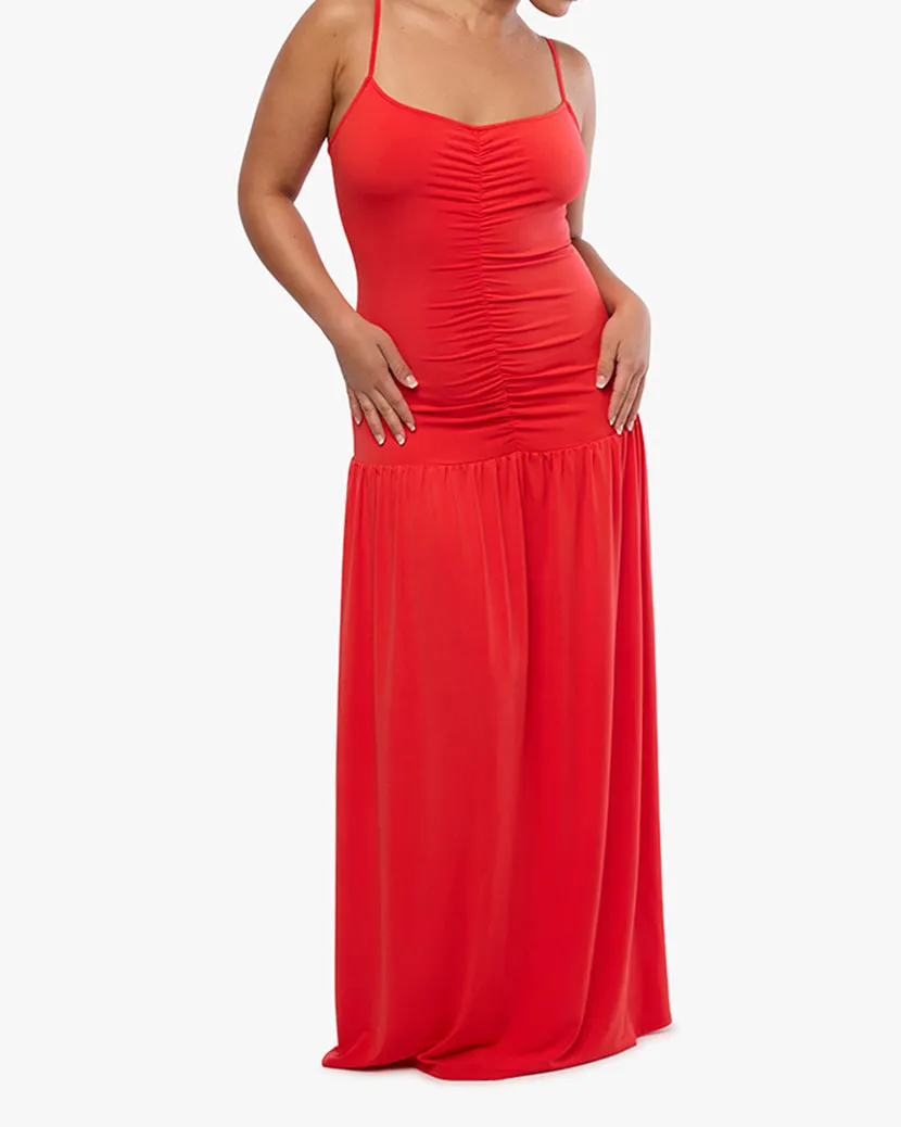 Ruched Front Scoop Maxi Dress sold by WeWoreWhat