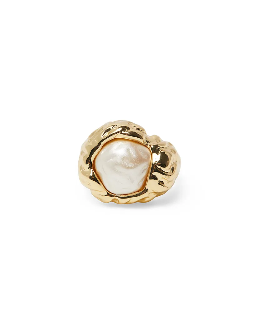 Hammered Pearl Pendant Ring sold by WeWoreWhat product image thumbnail 3