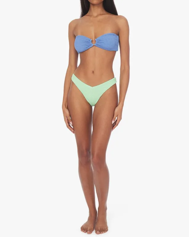 U-Ring Spongie Seersucker Bandeau Bikini Top sold by WeWoreWhat