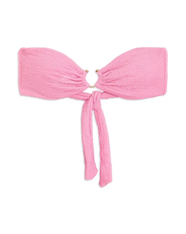 U-Ring Spongie Seersucker Bandeau Bikini Top sold by WeWoreWhat