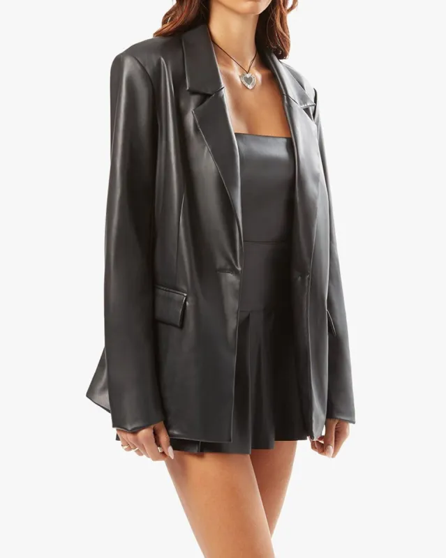 Vegan Leather Blazer sold by WeWoreWhat