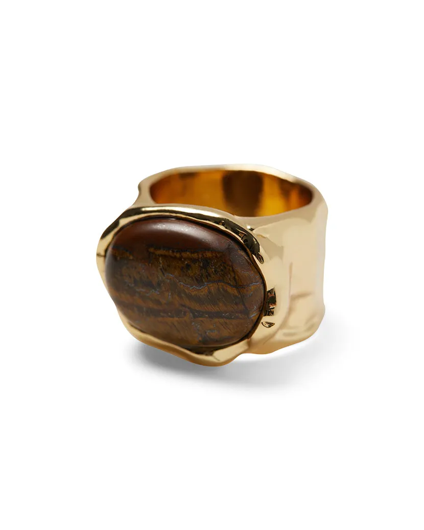 Hammered Tigers Eye Ring sold by WeWoreWhat