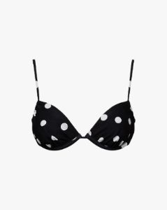 Ruched Underwire Oversized Polka Dot Bikini Top sold by WeWoreWhat