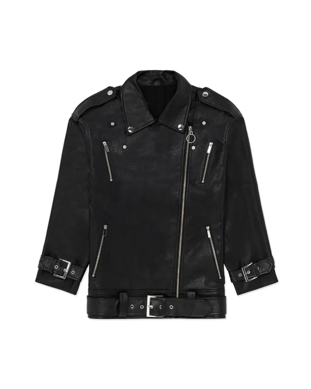 Oversized Faux Leather Moto Jacket sold by WeWoreWhat