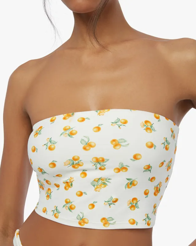 Ditsy Oranges Tube Top sold by WeWoreWhat