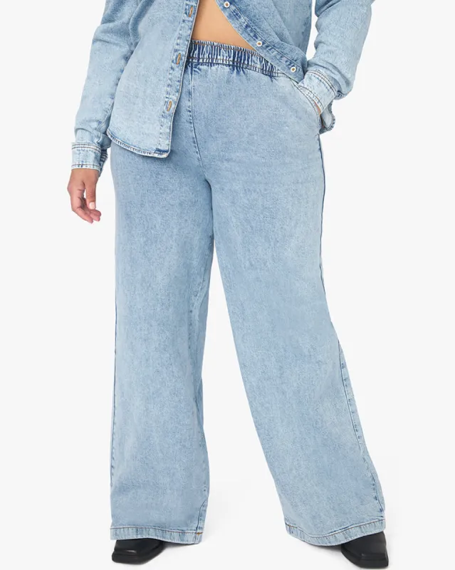 Straight Leg Indigo Denim Pull On Jean sold by WeWoreWhat