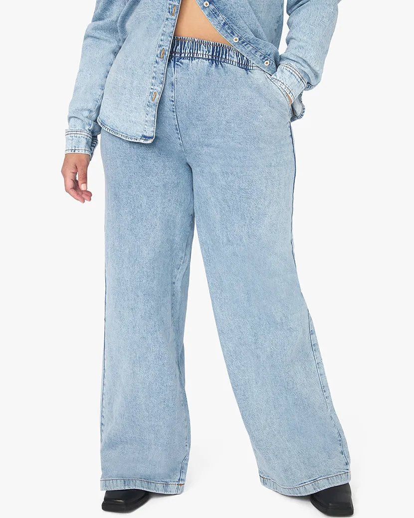 Straight Leg Indigo Denim Pull On Jean sold by WeWoreWhat