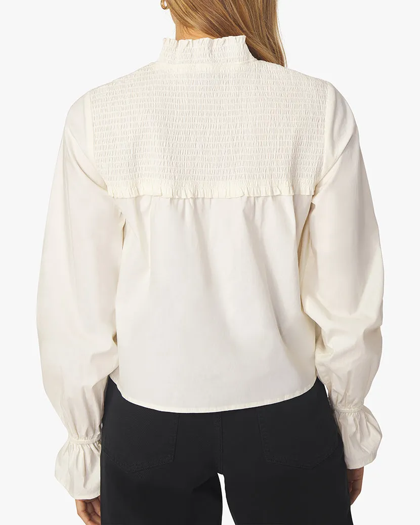 Smocked Neck Poplin Blouse sold by WeWoreWhat product image thumbnail 3