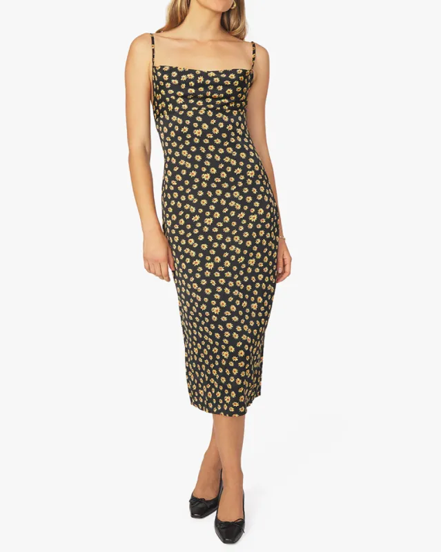 Cowl Ditsy Daisies Midi Dress sold by WeWoreWhat