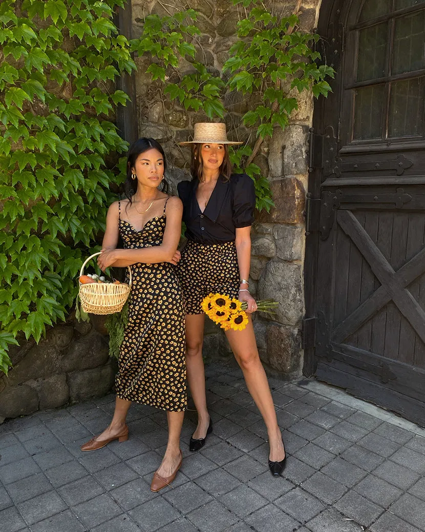 Cowl Ditsy Daisies Midi Dress sold by WeWoreWhat product image thumbnail 3