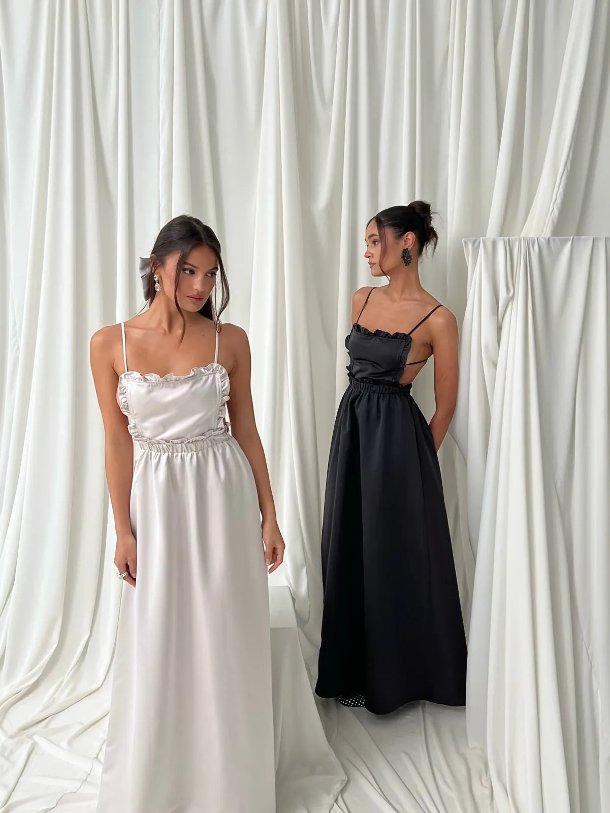 Ruffle Bib Maxi Dress sold by WeWoreWhat product image thumbnail 3