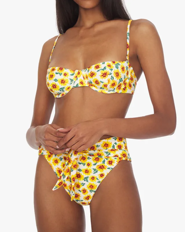 Balconette Micro Sunflowers Floral Bikini Top sold by WeWoreWhat