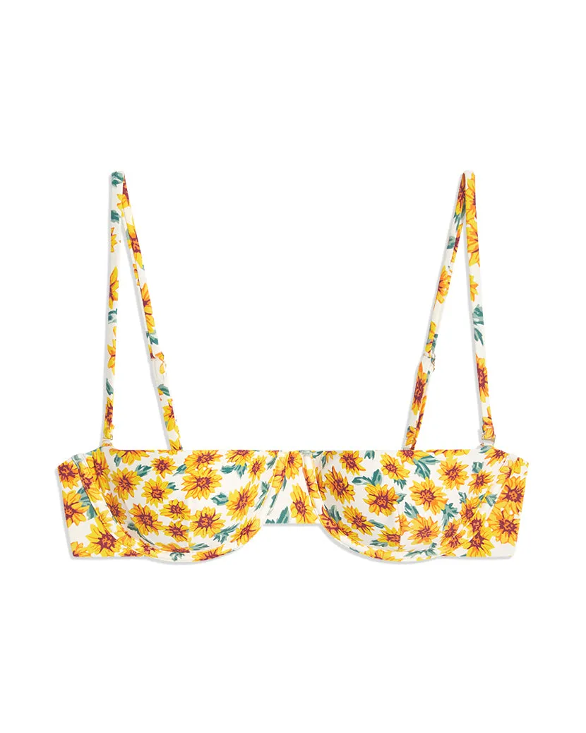 Balconette Micro Sunflowers Floral Bikini Top sold by WeWoreWhat product image thumbnail 3