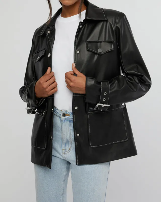 Vegan Leather Western Jacket sold by WeWoreWhat