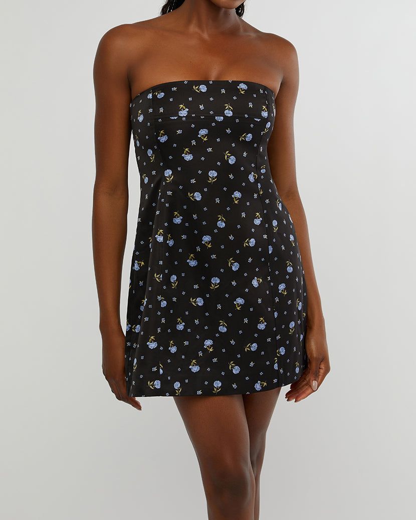 Strapless Peplum Ditsy Floral Mini Dress sold by WeWoreWhat