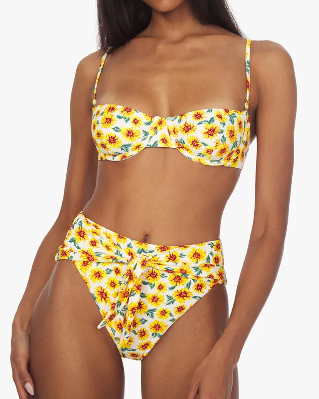Riviera Micro Sunflowers Bikini Bottom sold by WeWoreWhat
