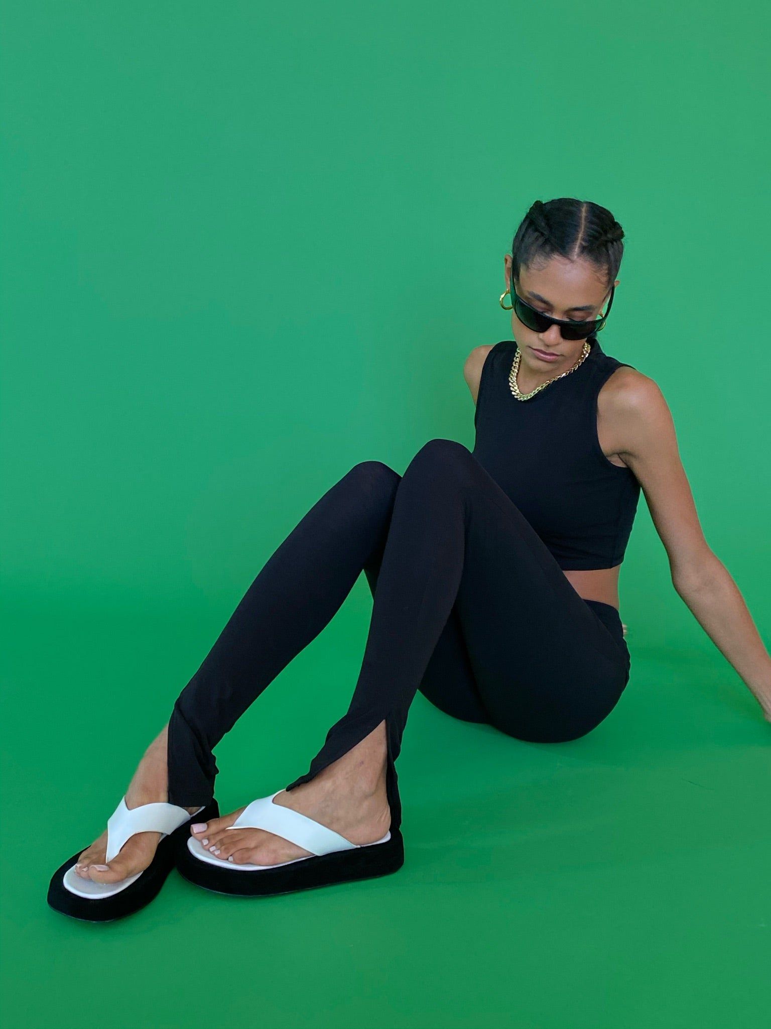 Fold Over Slit Legging Cotton Jersey sold by WeWoreWhat product image thumbnail 3