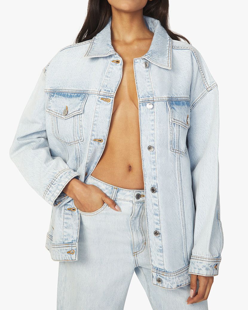 Oversized Indigo Comfort Jacket sold by WeWoreWhat