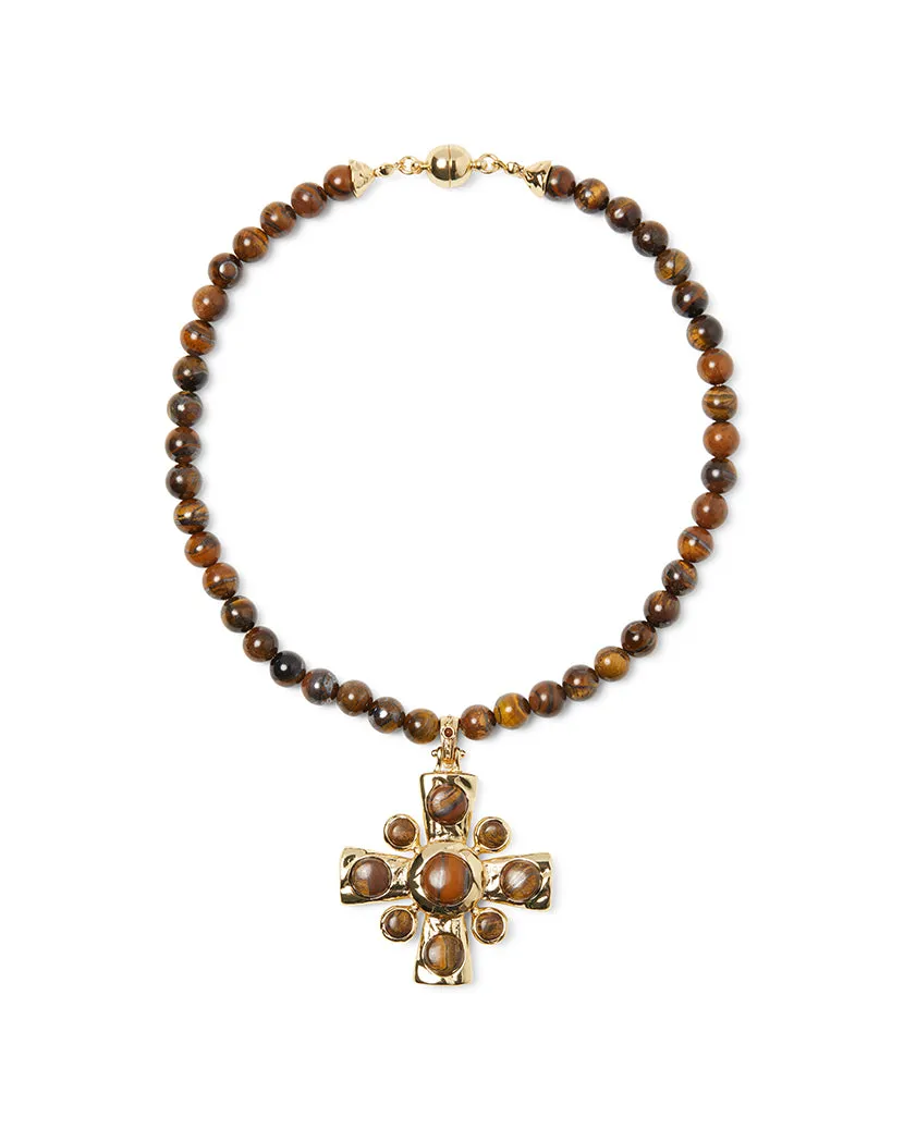 Hammered Tigers Eye Pendant Necklace sold by WeWoreWhat