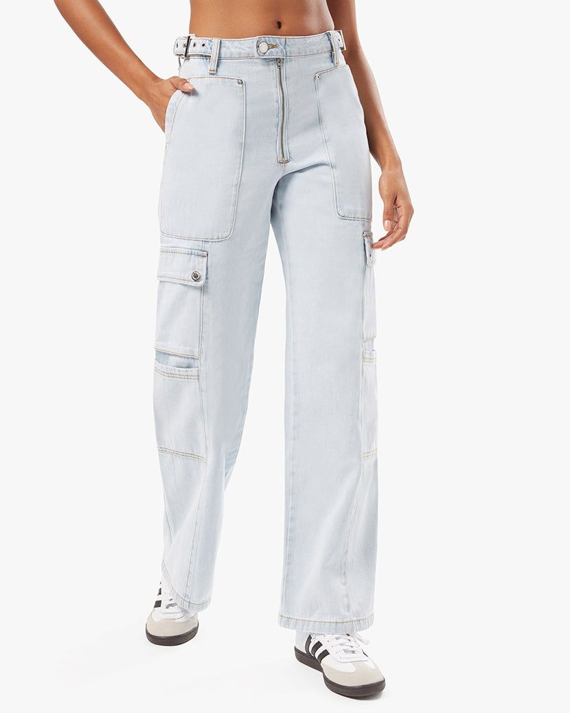 Denim Straight Indigo Cargo Jean sold by WeWoreWhat