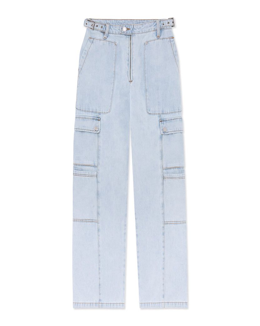 Denim Straight Indigo Cargo Jean sold by WeWoreWhat product image thumbnail 2
