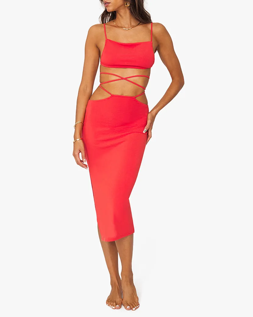 Cutout Jersey Knit Midi Skirt sold by WeWoreWhat