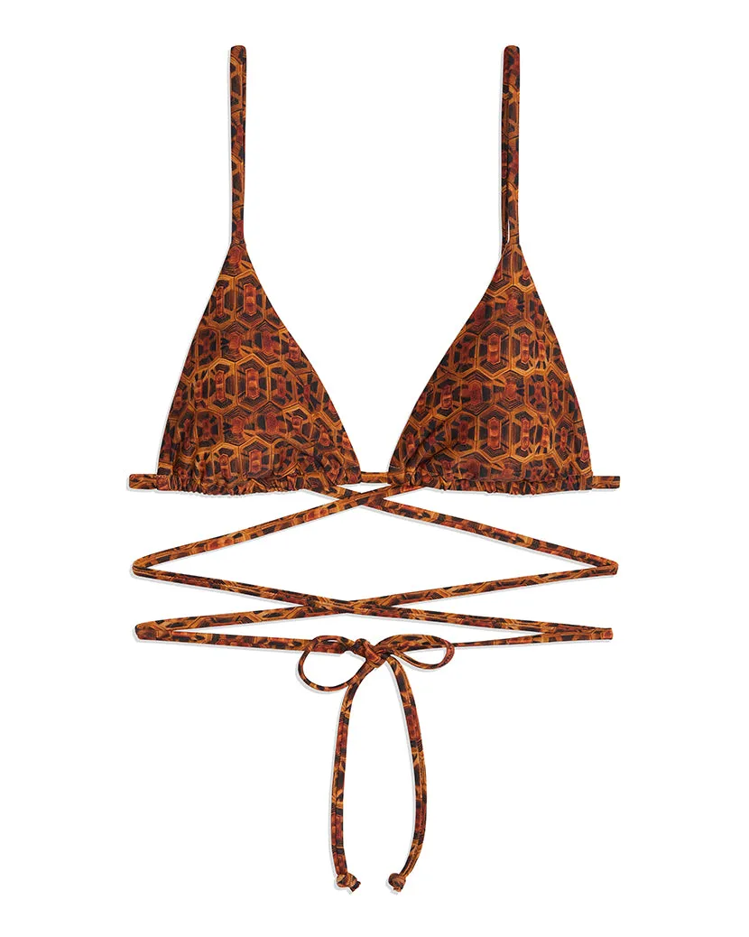 Cooper Wrap Tortoise Shell Bikini Top sold by WeWoreWhat product image thumbnail 3