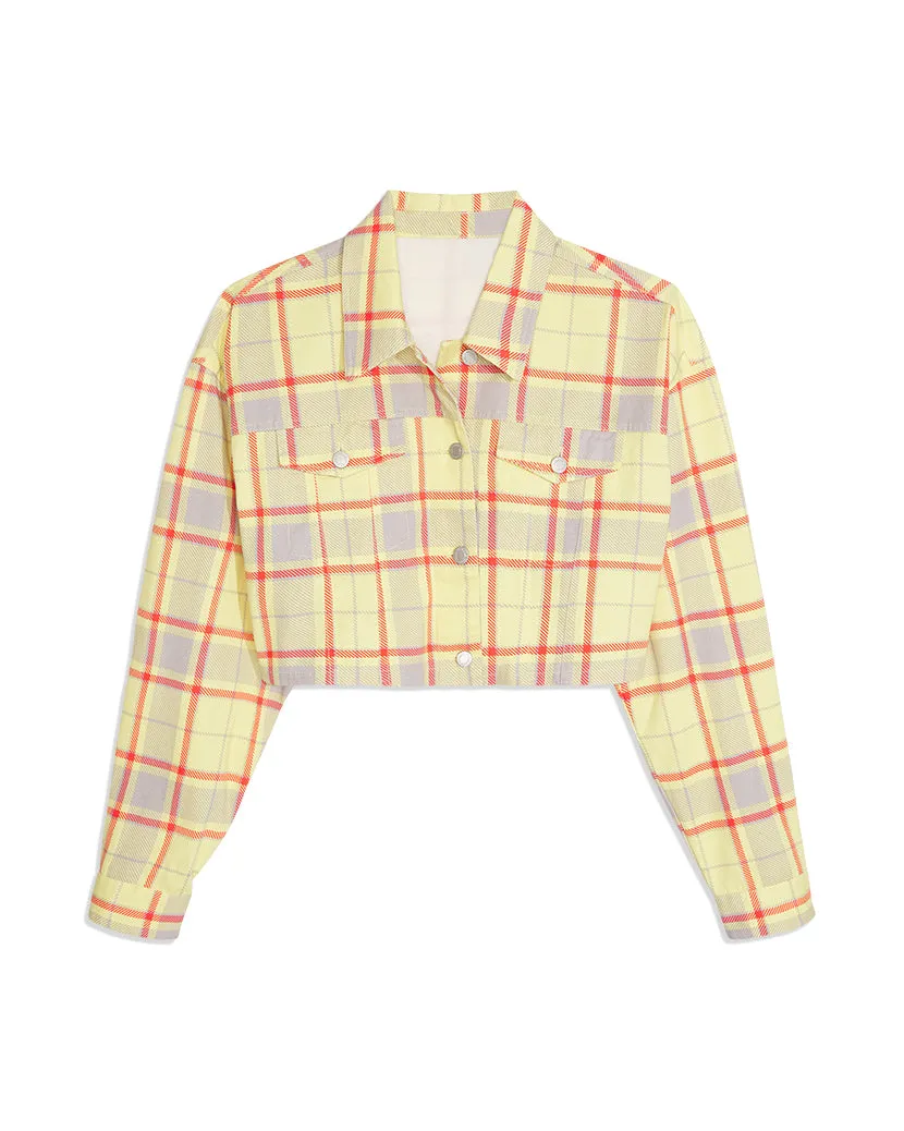 Cropped Plaid Denim Jacket sold by WeWoreWhat product image thumbnail 2