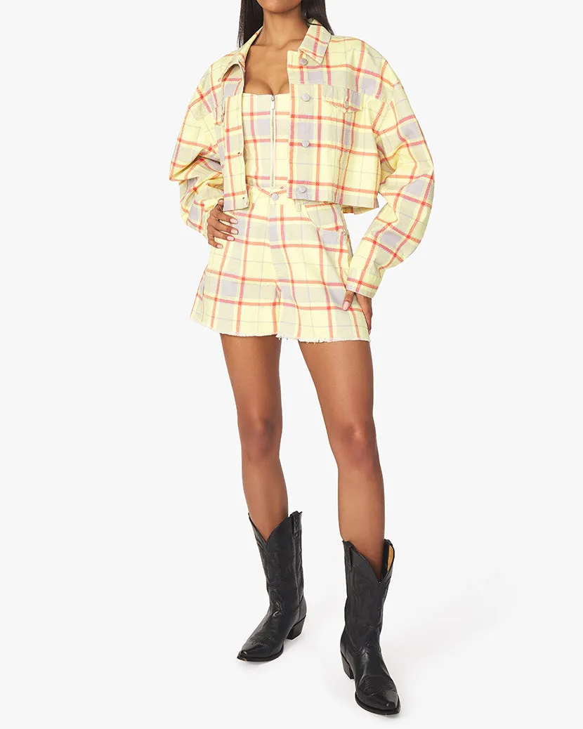 Cropped Plaid Denim Jacket sold by WeWoreWhat product image thumbnail 5